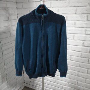 Urban Streets Reward Collection Men's Size Large Teal Full Zip Sweater